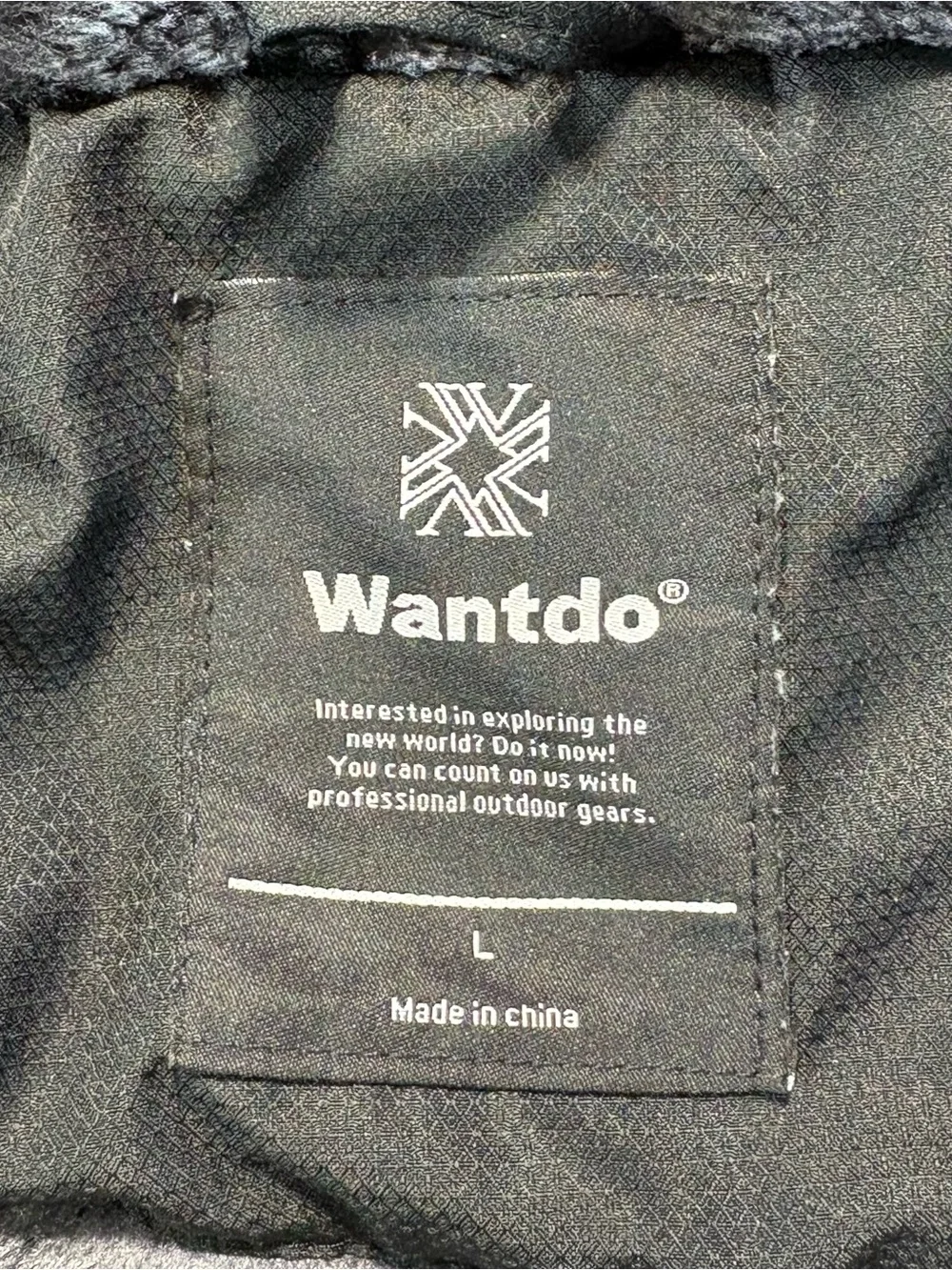 Wantdo Men's Size L Mountain Windproof Rain Waterproof Ski hooded Jacket Black
